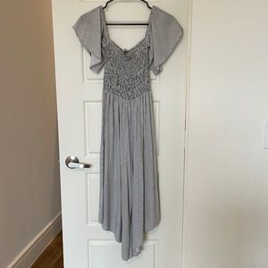 Off the Shoulder Smocked Jumpsuit